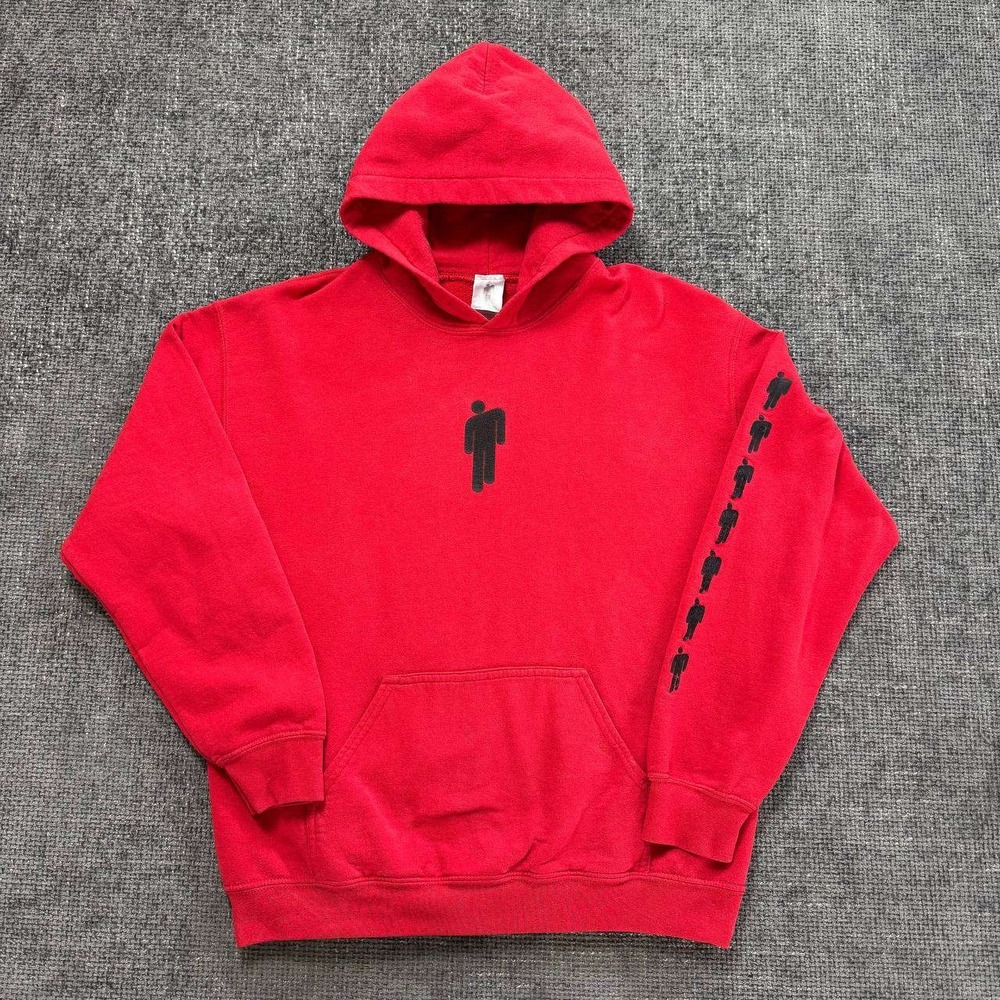 Billie Eilish Hoodie Women Size Medium Red Blohsh Logo Graphic Streetwear